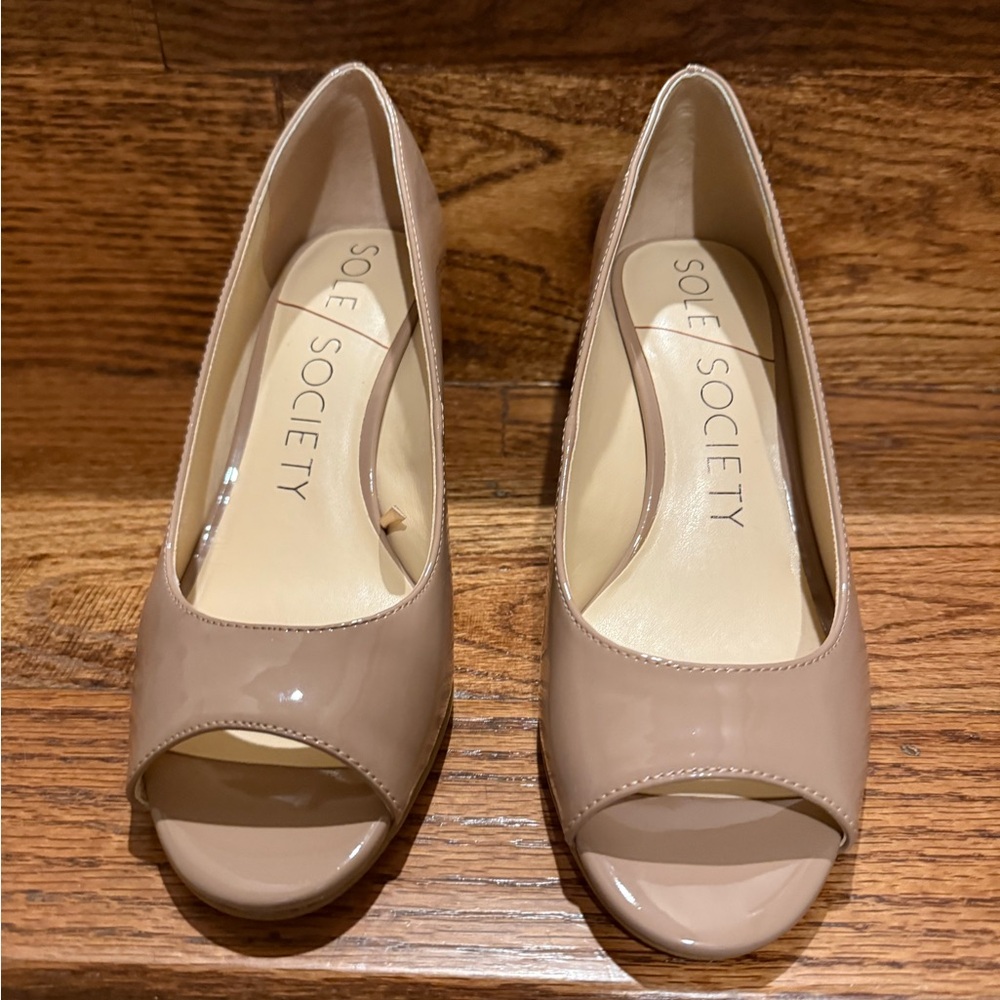 Sole Society Nude Peep Toe Heels
